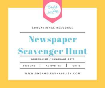 Preview of Newspaper Scavenger Hunt - Student Activity - Journalism - Language Arts