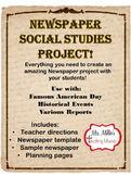 Newspaper Social Studies Project Editable