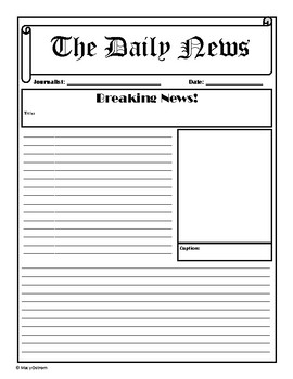 Newspaper Template By Teaching 4th Grade With Aloha Tpt