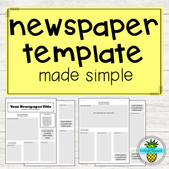 Blank Newspaper Template Worksheets Teaching Resources Tpt