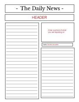Newspaper Template by Miss Kessel's Creations | TPT