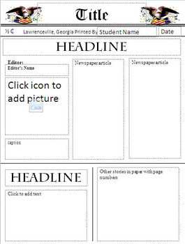 Preview of Newspaper Template Freebie