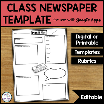 Preview of Newspaper Template | Digital | Google Classroom