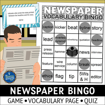 Preview of Newspaper Vocabulary Bingo Game