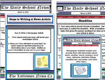 Newspaper Writing A News Article Pdf Lesson 29 Pages By Geis19
