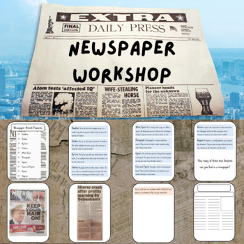 Preview of Newspapers Workshop: Newspaper Instructions+ Activity+Newspaper Template