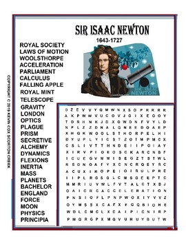 Preview of Newton - Sir Isaac Newton Word Search