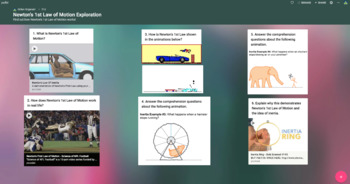 Preview of Newton's 1st Law of Motion Padlet Exploration (A and B versions!)