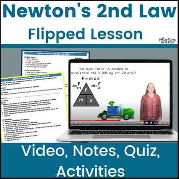 Preview of Newtons 2nd law of motion Flipped Classroom Lesson worksheets Newtons second law