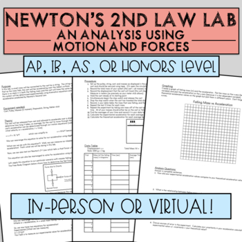 Preview of Newton's 2nd Law Lab | High School Physics