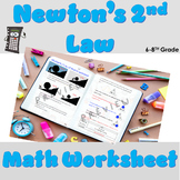 Newton's 2nd Law Math Worksheet