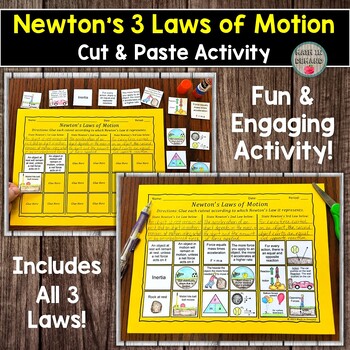 Preview of Newton's 3 Laws of Motion Cut & Paste Activity