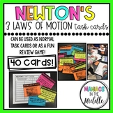 Newton's 3 Laws of Motion Task Cards
