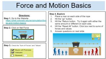 Preview of Newton's First Law of Motion Lesson and Simulation ( Virtual OR In Person) 
