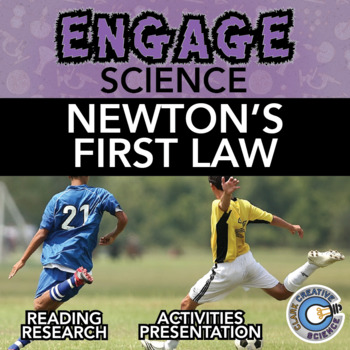Preview of Newton's First Law of Motion Resources - Reading, Activities, Slides & Notes