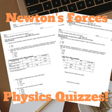 Newton's Forces Physics Quiz Bundle, Retakes, & Key Included!