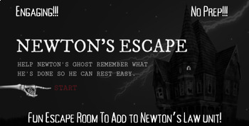 Preview of Newton's Haunted Mansion Escape Room (Focused on Newton's Laws of Motion)