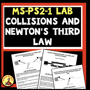 Preview of Newton’s Law Lab: MS-PS2-1 Elastic and Inelastic Collisions, 3rd Law of Motion