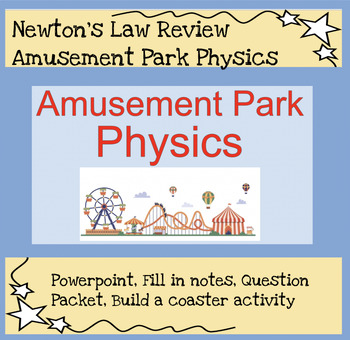 Preview of Newton's Law Review Amusement Park Physics Powerpoint Questions Activity