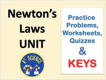 Preview of Newton's Law of Motion Unit - Physics Course Bundle Practice Problems & Quizzes