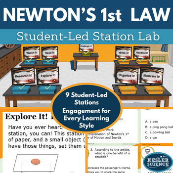 Preview of Newton's Laws - 1st Law - Law of Inertia Station Lab