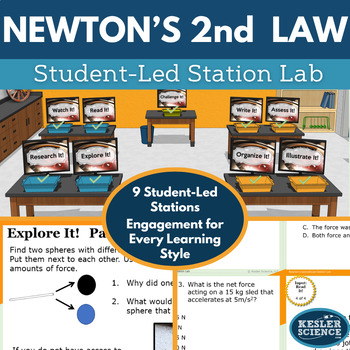 Preview of Newton's Laws - 2nd Law - Law of Acceleration - Station Labs
