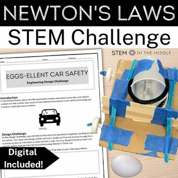 Preview of Newton’s Laws Activity for Middle School STEM - Engineering Project for MS-PS2-1
