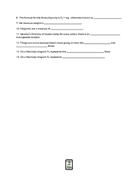 Newton S Laws Crash Course Physics QR Code Video Worksheet By The Shep Shop