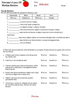 Newton's Laws Review Worksheet by Ground State Physics | TpT