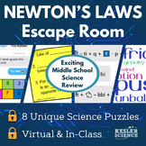 Newton's Laws Science Escape Room - 6th 7th 8th Grade Scie