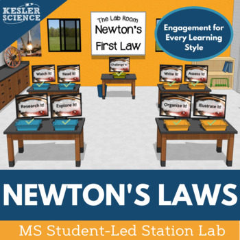 Preview of Newton's Laws Station Lab Bundle - Station Labs