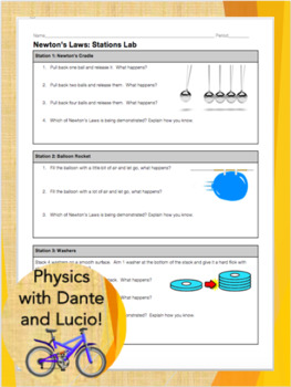 Preview of Newton's Laws Stations Lab