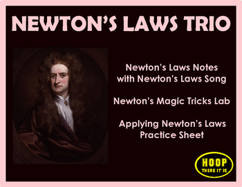 Preview of Newton's Laws Trio: Notes, Lab, Worksheet