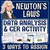 Newton's Laws Activity Data Analysis and CER Worksheet and