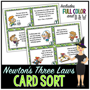 Preview of Newton's Laws of Motion Card Sort | Science Card Sort