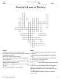 Newton's Laws of Motion Crossword Puzzle