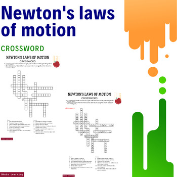 Preview of Newton's Laws of Motion Crossword Puzzle: Engaging and Educational Fun!