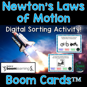 Preview of Newton's Laws of Motion - Digital Boom Cards™ Sort