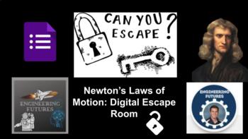 Preview of Newton's Laws of Motion: Digital Escape Room & KEY