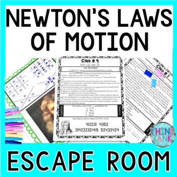 Preview of Newton's Laws of Motion ESCAPE ROOM Activity