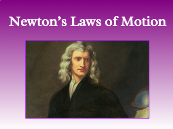 Preview of Newton's Laws of Motion: Google Slides, Study Guide, & Test