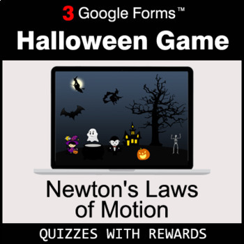 Preview of Newton's Laws of Motion | Halloween Decoration Game | Google Forms