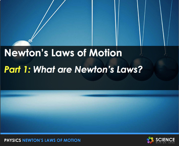 Preview of Newton's Laws of Motion Physics Unit Presentation PPT with Student Summary Notes