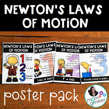 Newton's Laws of Motion Poster Pack by Meredith Anderson - Momgineer