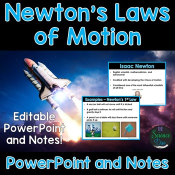 Preview of Newton's Laws of Motion - PowerPoint and Notes