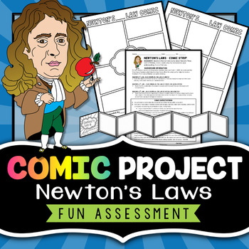 Preview of Newton's Laws of Motion Project | Comic Strip Activity | 1st 2nd 3rd Law