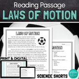Newton's Laws of Motion Reading Comprehension Passage PRIN