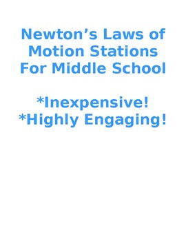 Preview of Newton's Laws of Motion Stations: Editable and Inexpensive!