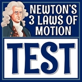 Newton's Laws of Motion Test Assessment NGSS MS-PS2-2 MS-PS2-1