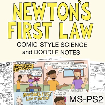 Preview of Newton's Laws of Motion: The First Law Inertia (Comic and Doodle Notes Activity)